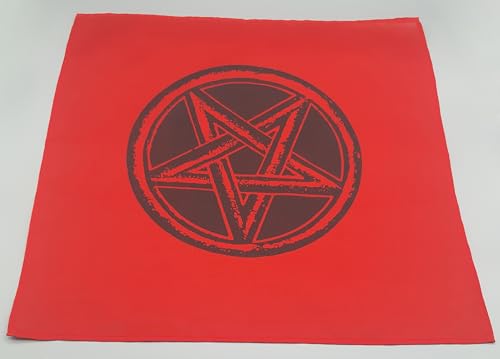 Altartuch mit schwarzem Pentagramm, (Rot) von Generic