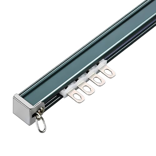 Aluminium Vorhangschiene Für Decke Oder Wand, Vorhangschienen Gleiten Gardinenschiene mit Rollen, für Raumteiler Schlafzimmer Büro Krankenhaus(Blue-Ceiling,4.5m(3 * 1.5m)) von Generic
