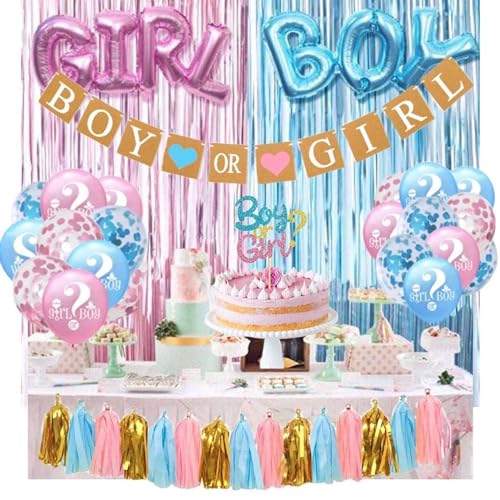 Amabella Girl Boy Gender Reveal Decoration Kit Boy Or Girl Banner Blau Rosa Metallic Vorhänge Blau Rosa Klar Konfetti Luftballons Quasten Groß Junge Mädchen Buchstaben Ballons Kuchen Topper Amabella Girl Boy Gender Reveal Decoration Kit Boy Or Girl Banner Blau Rosa Metallic Vorhänge Blau Rosa Klar Konfetti Luftballons Quasten Groß Junge Mädchen Buchstaben Ballons Kuchen Topper von Generic