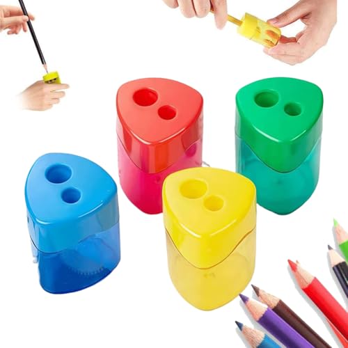 Anspitzer mit Behälter,2025 Neu 4 Stüc k Spitzer mit Dose,2 in 1 Doppelspitzer Doppelloch-Bleistiftspitzer und Manueller Pencil Sharpener für Schule Büro für Dicke und Dünne Stifte Anspitzer mit Behälter,2025 Neu 4 Stüc k Spitzer mit Dose,2 in 1 Doppelspitzer Doppelloch-Bleistiftspitzer und Manueller Pencil Sharpener für Schule Büro für Dicke und Dünne Stifte von Generic