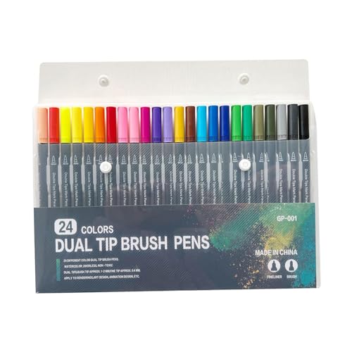 Aquarell-Marker, doppelseitiges Design-Marker, Aquarell-Pinselstift-Set zum Malen, Zeichnen, für DIY-Projekte, 24 Stück Aquarell-Marker, doppelseitiges Design-Marker, Aquarell-Pinselstift-Set zum Malen, Zeichnen, für DIY-Projekte, 24 Stück von Generic