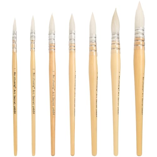 Aquarell-Pinsel-Set, 7-teilig, Naturholzgriffe, perfekt zum Basteln und Malen mit den Größen 1–7 Aquarell-Pinsel-Set, 7-teilig, Naturholzgriffe, perfekt zum Basteln und Malen mit den Größen 1–7 von Generic