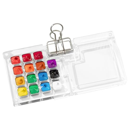 Aquarellpalette Hülle - Acrylfarbenbehälter, Multi -Slot -Mischtablett | 5.91x2,95 Zoll wiederverwendbares Malerei -Reisekit, Fold After Supply Organizer, der für Ferien verwendet Wird von Generic
