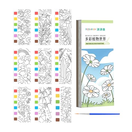 Aquarellpapierblock, Zeichenpapier für Kinder, Aquarell-Malset, kleines Aquarellmalkissen, tragbar, für Kinder und Erwachsene von Generic