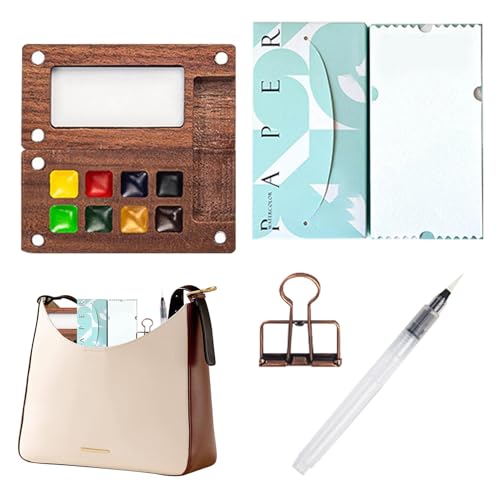 Aquarellschaufel | Farbpalette aus Holz Game - Holzfarbe mit Clip | Farbpalette aus Holz tragbar Aquarellschaufel | Farbpalette aus Holz Game - Holzfarbe mit Clip | Farbpalette aus Holz tragbar von Generic