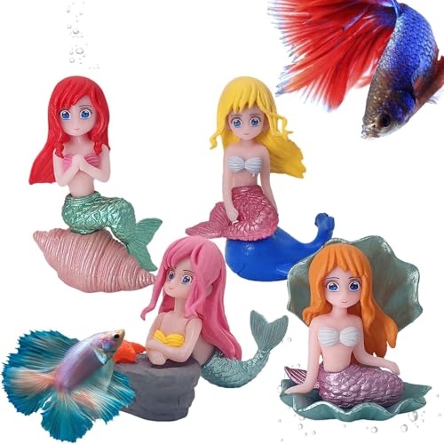 Aquarium Meerjungfrau - Harzfischtank -Accessoires, Charmante Meerjungfrau -Statuen, Dekoratives Aquariumthema | Vierteiliger Harz-Set Hochwertiges Haltbares Material Ideal Für Schreibtischdekor Aquarium Meerjungfrau - Harzfischtank -Accessoires, Charmante Meerjungfrau -Statuen, Dekoratives Aquariumthema | Vierteiliger Harz-Set Hochwertiges Haltbares Material Ideal Für Schreibtischdekor von Generic