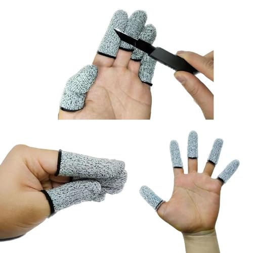 Arbeitssicherheits-Fingerhülsen, schnittfeste Fingerlinge, messersicherer Fingerschutz, 5-stufiger Schnittschutz, 2 x Fingerspitzenschutz für Arbeit, Küche, Garten, Skulptur, Schleifen, Buntglas Arbeitssicherheits-Fingerhülsen, schnittfeste Fingerlinge, messersicherer Fingerschutz, 5-stufiger Schnittschutz, 2 x Fingerspitzenschutz für Arbeit, Küche, Garten, Skulptur, Schleifen, Buntglas von Generic