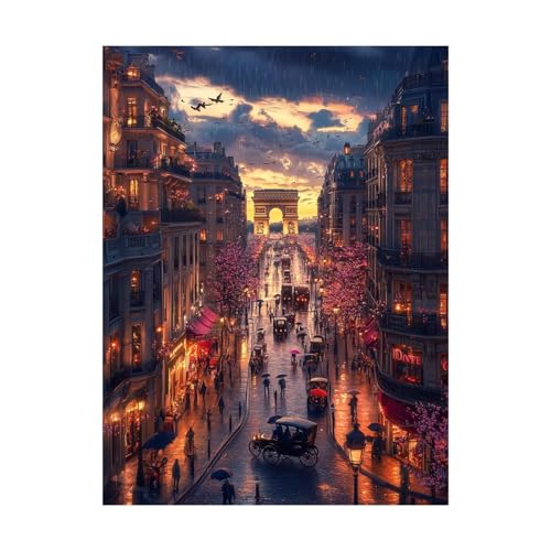Arc De Triomphe Malen Nach Zahlen Erwachsene Stadt Malen Nach Zahlen 100x135CM DIY Basteln Erwachsene Klarheit Farbe Leinwan Bilder mit Acrylfarben Set 3 Typen Pinsel für Deko Wohnzimmer 2YH-9597 von Generic