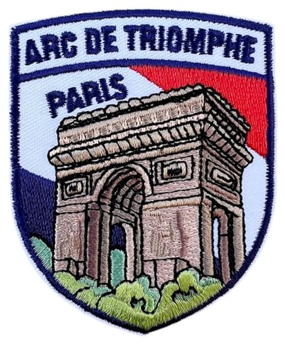 Arc de Triomphe Paris Frankreich Patch bestickt zum Aufbügeln oder Aufnähen (7,6 cm), ikonisches Denkmal mit französischer Flagge, Reise-Souvenir, perfekt für Rucksäcke, Jacken, Hüte, Geschenke von Generic