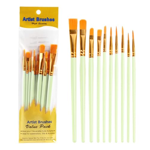 Art Pinsel -Pinsel -Set - Borstenpinsel | 10pcs Aquarell Acrylmalerei Pinselset | Glatte und Flexible Künstlerfarbe pinkt vielseitig für Aquarell Acryl- und Ölmalerei Art Pinsel -Pinsel -Set - Borstenpinsel | 10pcs Aquarell Acrylmalerei Pinselset | Glatte und Flexible Künstlerfarbe pinkt vielseitig für Aquarell Acryl- und Ölmalerei von Generic