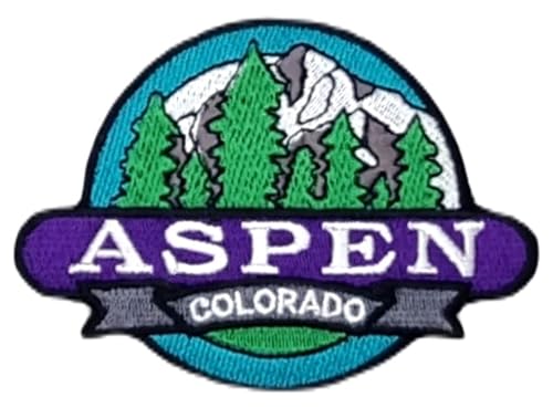 Aspen Colorado Patch (8,9 cm) besticktes Bügeln/Aufnähen-Abzeichen, Reise-Souvenir, Rocky Mountains Ski-Emblem, DIY-Rucksack, Jacke, Geschenk-Patches von Generic