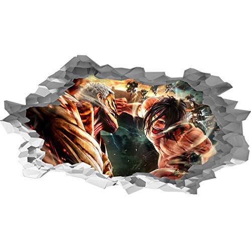 Attack on Titan Fight 3D Loch in the Wall B Effekt Wandtattoo Wandaufkleber, 65cm x 43cm von Generic