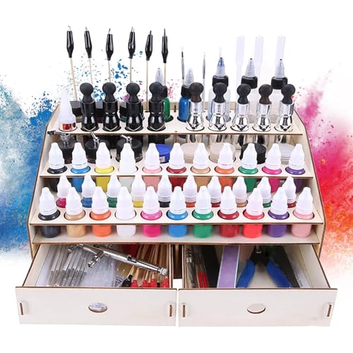 Aufbewahrung für Farbregal – Drehbarer Pigment-Organizer, Desktop-Lack-Organizer | Tragbares Pinselregal mit großer Kapazität, Aufbewahrungsbox von Cons von Generic