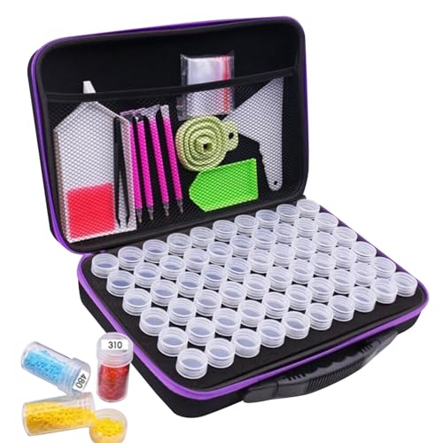 Aufbewahrungsbox für Perlenschmuck, Aufbewahrungsbehälter für 5D-Malerei – Aufbewahrungsbox für Perlen für 5D-Malerei | 60 Raster Perlen-Organizer mit Schraubdeckel-Design von Generic