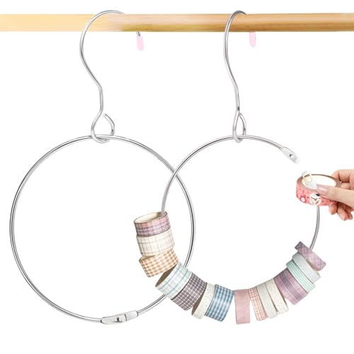 Aufbewahrungsring für Papierband, Organizer für Washi-Klebeband, Ring aus Edelstahl in D-Form für eine einfache Organisation | 2 x Washi Tapes Schrank Organizer Rack Ring für Mesh Aufbewahrungsring für Papierband, Organizer für Washi-Klebeband, Ring aus Edelstahl in D-Form für eine einfache Organisation | 2 x Washi Tapes Schrank Organizer Rack Ring für Mesh von Generic