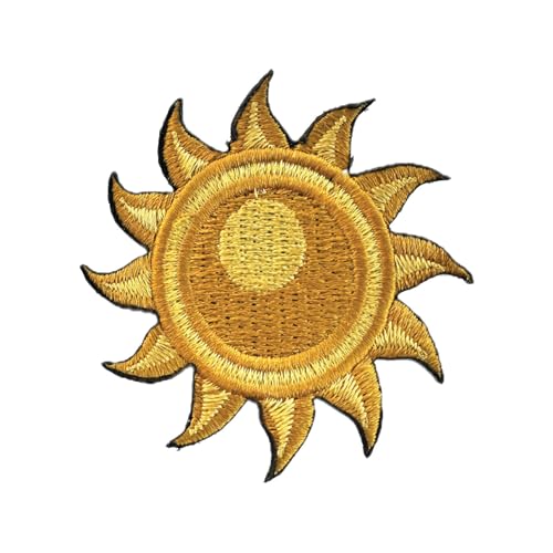 Aufbügler mit niedlichem Sonnenschein-Logo, bestickt, für Rucksäcke, Jeans, Jacken, Kleidung, Cartoon-Design, Licht Aufbügler mit niedlichem Sonnenschein-Logo, bestickt, für Rucksäcke, Jeans, Jacken, Kleidung, Cartoon-Design, Licht von Generic