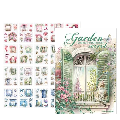 Aufkleber für Gartenjournal, Tagebuch, Buch mit Gartenabziehbildern für Tagebuch | Aufkleber für Journaling-Bücher für Gartenlandschaften für Flaschen, Gläser, Koffer Aufkleber für Gartenjournal, Tagebuch, Buch mit Gartenabziehbildern für Tagebuch | Aufkleber für Journaling-Bücher für Gartenlandschaften für Flaschen, Gläser, Koffer von Generic