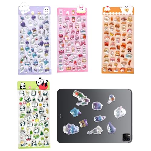 Aufkleber für Kinder, 4 Stück, Glitzeraufkleber, ästhetische 3D-Dekorationen für Auto Kinder Schule Teenager Student Kunsthandwerk Notizbuch Laptop Flasche Erwachsene Scrapbooking Planner Belohnung Aufkleber für Kinder, 4 Stück, Glitzeraufkleber, ästhetische 3D-Dekorationen für Auto Kinder Schule Teenager Student Kunsthandwerk Notizbuch Laptop Flasche Erwachsene Scrapbooking Planner Belohnung von Generic
