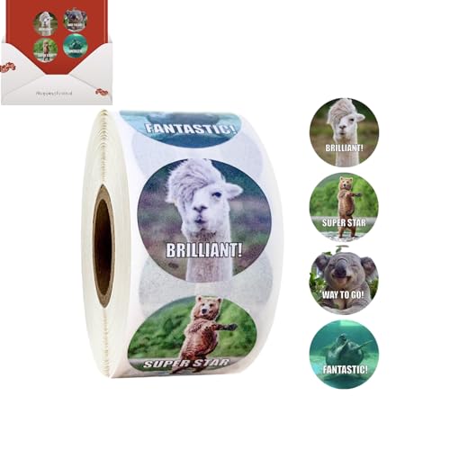 Generic Aufkleber für Klassenzimmerbelohnungen, 500 Stück/Rolle, Cartoon-Tiere, 1-Zoll, Motivations- und Anreizaufkleber für Kinder Generic Aufkleber für Klassenzimmerbelohnungen, 500 Stück/Rolle, Cartoon-Tiere, 1-Zoll, Motivations- und Anreizaufkleber für Kinder von Generic