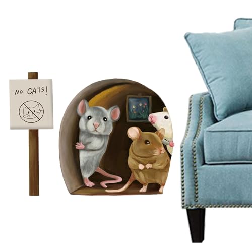 Aufkleber für Sockelleisten - Wandtattoo mit 3 Mäusen Aufkleber für Wanddeko mit Maus Wandtattoo mit Loch für die Wand | Wanddeko 'selbstklebend von Generic
