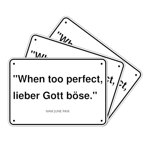 Aufkleber mit Spruch | When too perfect, lieber Gott böse | Form wie ein Schild (3) von Generic