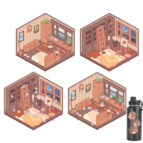 Aufkleberszene, Aufkleber für zu Hause - 8 Cartoon-Aufkleberszenen,Planer-Dekorationen, stapelbare Szenenaufkleber, Erstellen von Szenen für Ihr Babyzimmer von Generic