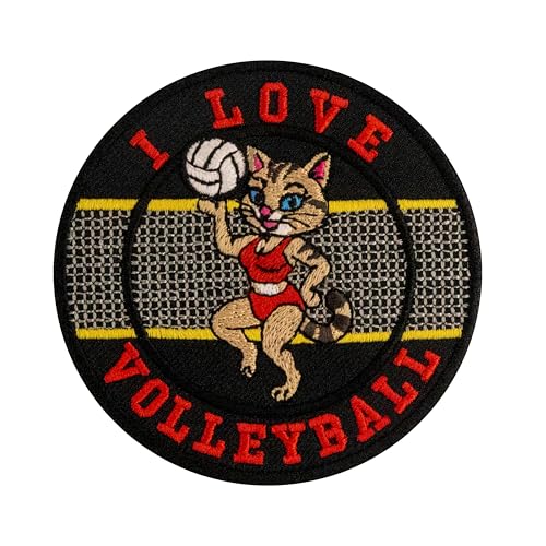 Aufnäher, Motiv: "I Love Volleyball", bestickt, zum Aufbügeln, Größe: 9,4 x 9,4 cm. Aufnäher, Motiv: "I Love Volleyball", bestickt, zum Aufbügeln, Größe: 9,4 x 9,4 cm. von Generic