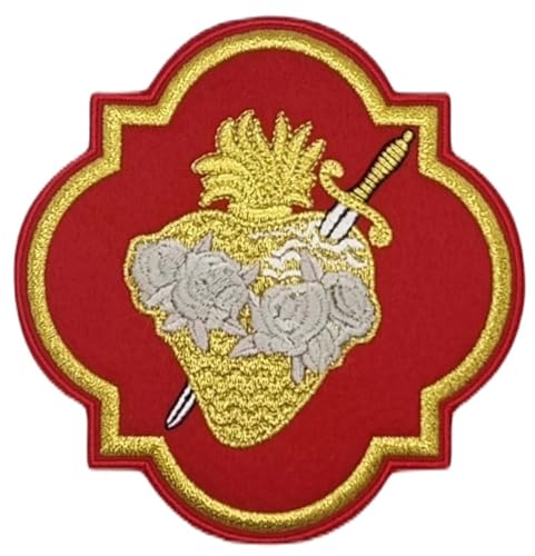 Aufnäher "Unbeflecktes Herz Marien", 11,9 cm, roter Samt, zum Aufbügeln oder Aufnähen, katholische Gewänder, Kirchensymbol, christliches Emblem, Geschenkflicken Aufnäher "Unbeflecktes Herz Marien", 11,9 cm, roter Samt, zum Aufbügeln oder Aufnähen, katholische Gewänder, Kirchensymbol, christliches Emblem, Geschenkflicken von Generic