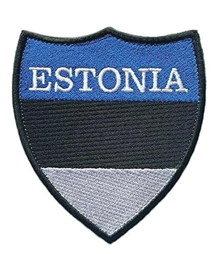 Aufnäher mit Estland-Flagge, 7,6 cm, bestickt, mit Haken und Schlaufe), Heraldik-Schild, Wappen, taktische Moral, Reisen, Europa, Souvenir, Emblem, Geschenk-Patches von Generic
