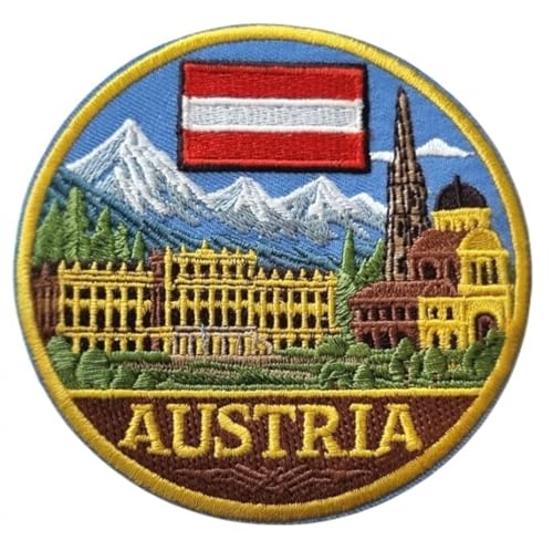 Aufnäher mit Österreich-Flagge, bestickt, zum Aufbügeln oder Aufnähen, 8,9 cm, für Reisen, Wien, Souvenir, Urlaub, Geschenk Aufnäher mit Österreich-Flagge, bestickt, zum Aufbügeln oder Aufnähen, 8,9 cm, für Reisen, Wien, Souvenir, Urlaub, Geschenk von Generic