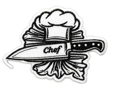 Aufnäher zum Aufbügeln, 8,9 cm – besticktes Messer, Kochen, Essen, Applikationen zum Aufbügeln oder Aufnähen für Löcher, Kleidung, Jeans, Hut, Rucksäcke, Kleidung von Generic