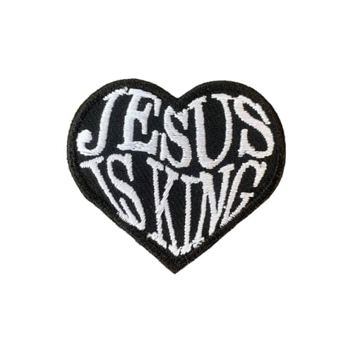 Aufnäher zum Aufbügeln, Motiv: Jesus is King, bestickt, zum Aufbügeln für Jeans, Kleidung, Mützen, Rucksäcke, Hüte Aufnäher zum Aufbügeln, Motiv: Jesus is King, bestickt, zum Aufbügeln für Jeans, Kleidung, Mützen, Rucksäcke, Hüte von Generic