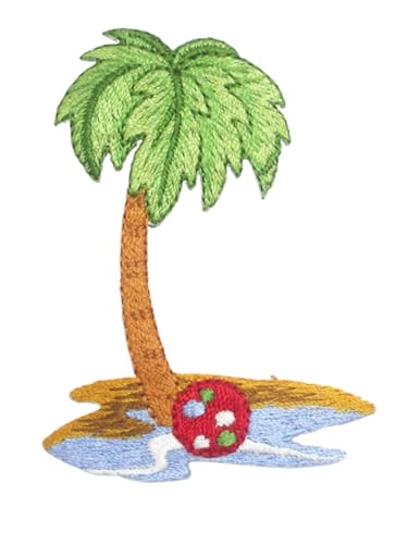 Aufnäher zum Aufbügeln, Motiv: Palme und Strandball, 7,6 cm Aufnäher zum Aufbügeln, Motiv: Palme und Strandball, 7,6 cm von Generic