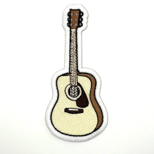 Aufnäher zum Aufbügeln mit Gitarre, bestickt, Rock-n-Roll-Musik-Applikationen, zum Aufbügeln oder Aufnähen, für Löcher, Kleidung, Jeans, Hut, Kleidung, Rucksäcke, 8,9 cm von Generic