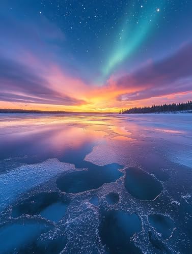 Aurora Diamond Painting Landschaft Diamond Painting Erwachsene Kinder, DIY Runden Steine Mosaikherstellung Basteln Erwachsene Crystal Art Malerei Set für Wohnzimmer Deko, Geschenke 35x50cm U649-R2 von Generic