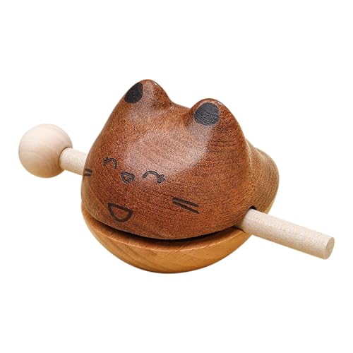 Aus Holz, Percussion-Instrument aus Holz, Percussion-Instrument mit Holzfigur, zum Stressabbau, Schreibtisch-Ornament für den Schreibtisch von Generic