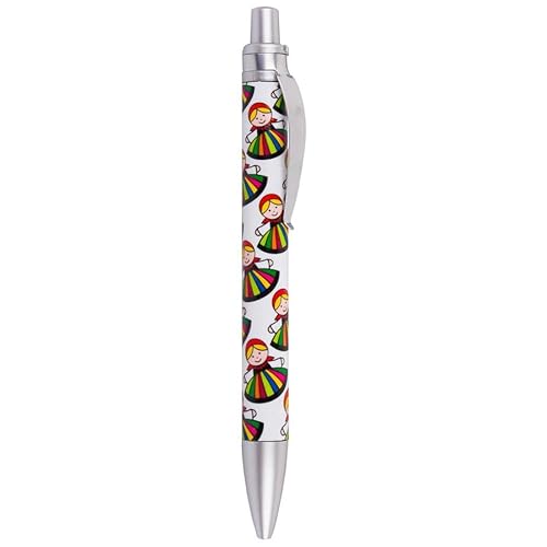 Automatischer Kugelschreiber Blaue Tinte mit Polen Volkskunst Designs, Zuhause, Büro, Bildung, Schreibwarenladen, Glattes Schreiben - Schönes kleines Geschenk-Souvenir aus Polen (Lowiczanka Puppen, von Generic