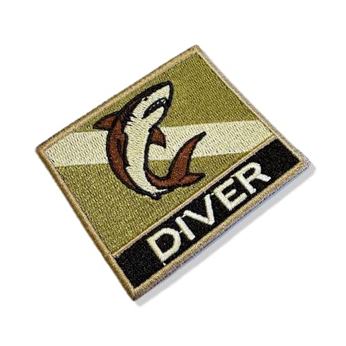 BD0176N-003 Aufnäher mit Taucher-Flagge, bestickt, 7,6 x 6,3 cm (A), zum Bügeln oder Nähen von Generic