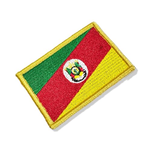 BE0019-001 Rio Grande do Sul Brasilien Stickerei Flagge Patch 7,6 x 5,1 cm (B) Hakenverschluss) von Generic