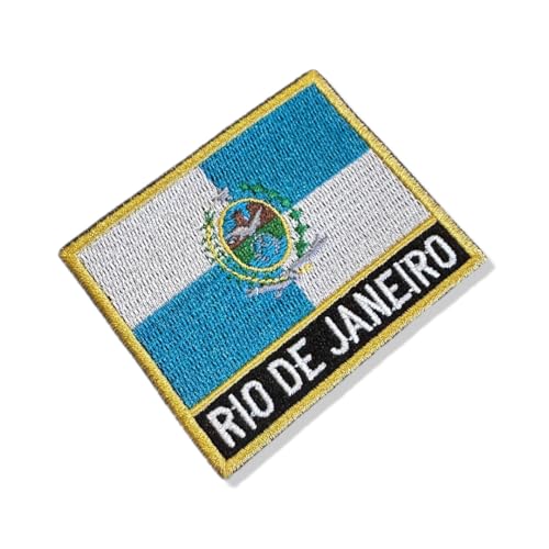 BE0136N-001 Rio de Janeiro Brasilien bestickte Flagge, 7,6 x 6,3 cm (A) zum Aufbügeln oder Nähen) von Generic
