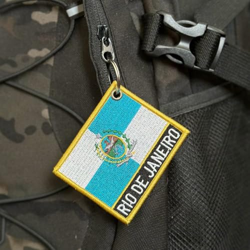 BE0136N-001 Rio de Janeiro Brasilien bestickte Flagge Patch 7,6 x 6,3 cm (C) Schlüsselanhänger von Generic