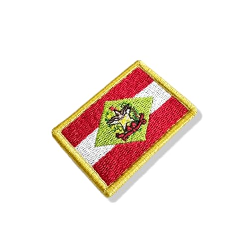 BE0168-011 Santa Catarina Brasilien bestickte Flagge Patch 5,7 x 3,8 cm (B) Hakenverschluss von Generic