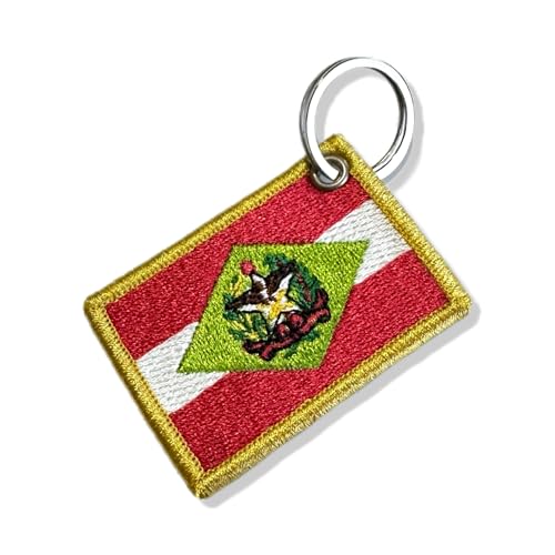 BE0168-011 Santa Catarina Brasilien bestickte Flagge Patch 5,7 x 3,8 cm (C) Schlüsselanhänger von Generic