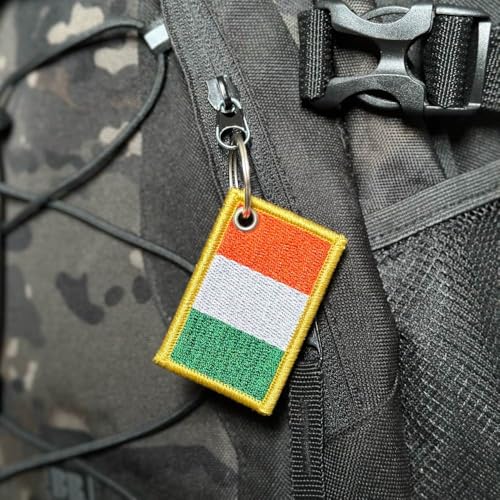 BP0059-011 Aufnäher mit Irland-Flagge, bestickt, 5,7 x 3,8 cm (C) Schlüsselanhänger von Generic