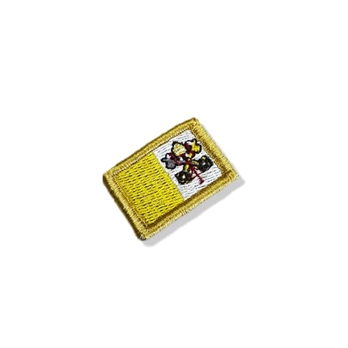 BP0060-031 Aufnäher mit Vatikan-Flagge, bestickt, 3,8 x 2,5 cm (B), Hakenverschluss von Generic
