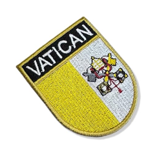 BP0060E-001 Aufnäher mit Vatikan-Flagge, bestickt, 6,7 x 8,9 cm (A), zum Bügeln oder Nähen von Generic