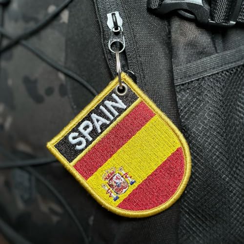 BP0084E-001 Spanien-Flagge, bestickt, 6,7 x 8,9 cm (C) Schlüsselanhänger von Generic