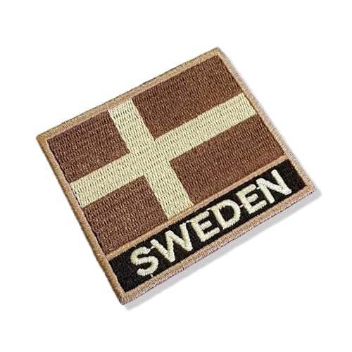 BP0087N-004 Aufnäher mit Schweden-Flagge, bestickt, 7,6 x 6,3 cm (A), zum Bügeln oder Nähen von Generic
