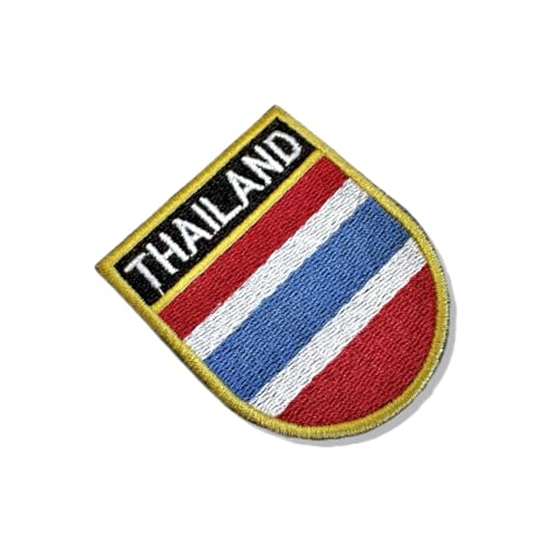BP0206E-011 Aufnäher mit Thailand-Flagge, bestickt, 5,7 x 3,8 cm (A), zum Bügeln oder Nähen von Generic