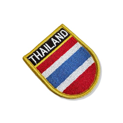 BP0206E-011 Aufnäher mit Thailand-Flagge, bestickt, 5,7 x 3,8 cm (B), Hakenverschluss von Generic